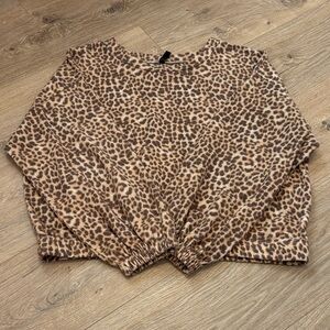 Leopard Print Crew Neck Sweater